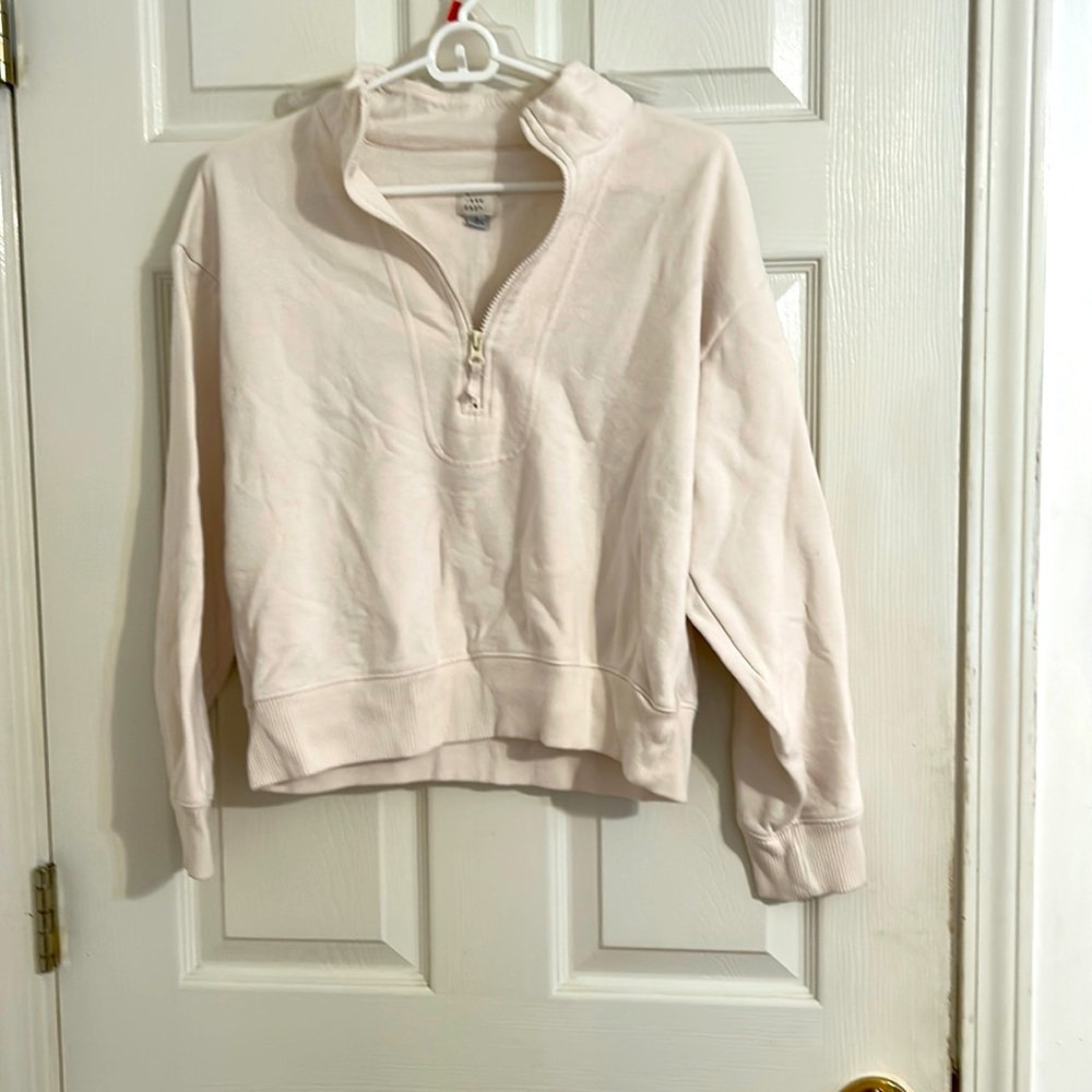 A new day cream quarter zip pullover